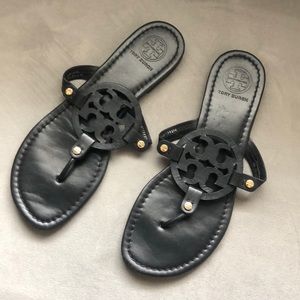 Like new Tory Burch Miller sandals in matte black